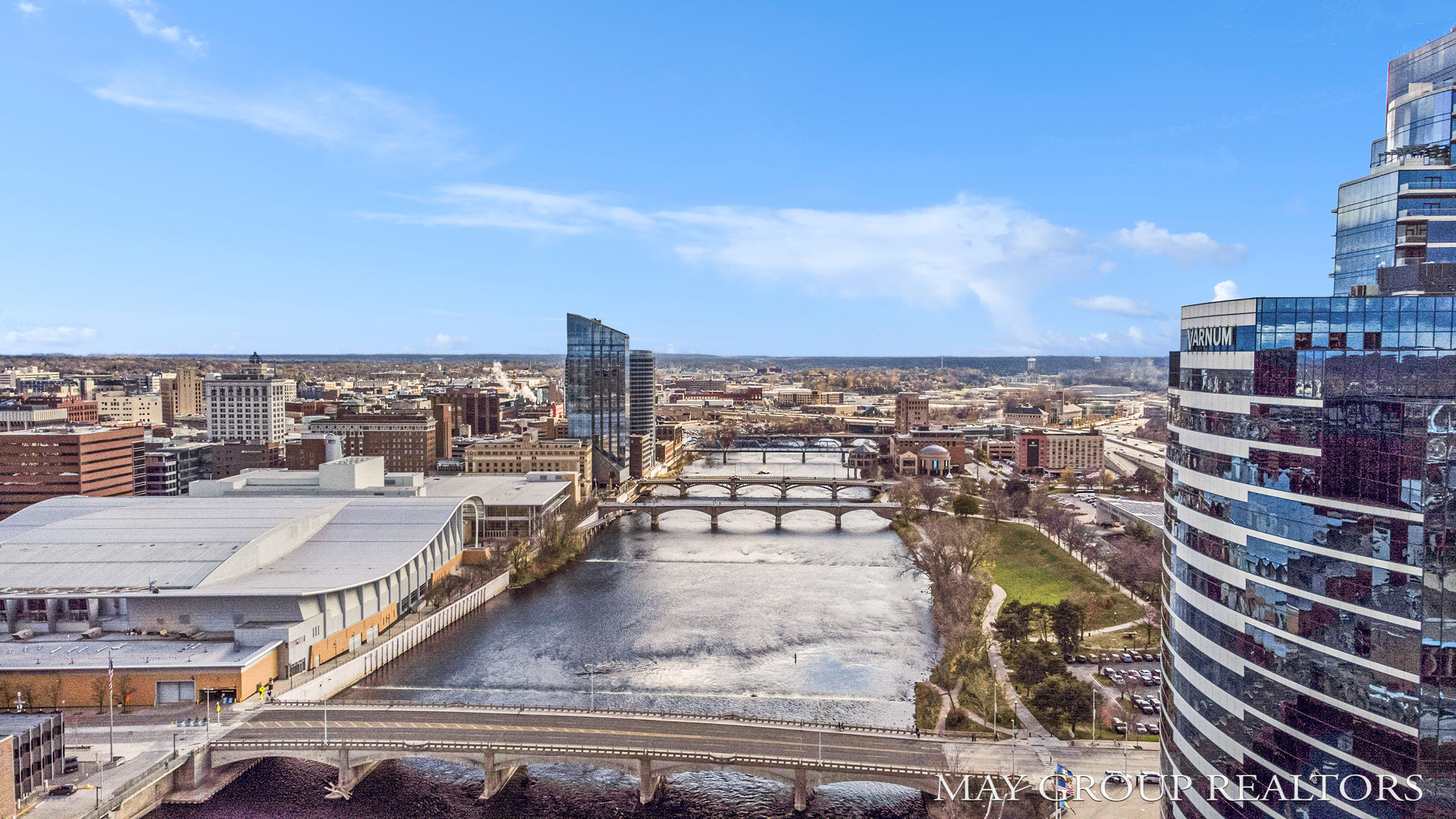 Downtown GR drone view