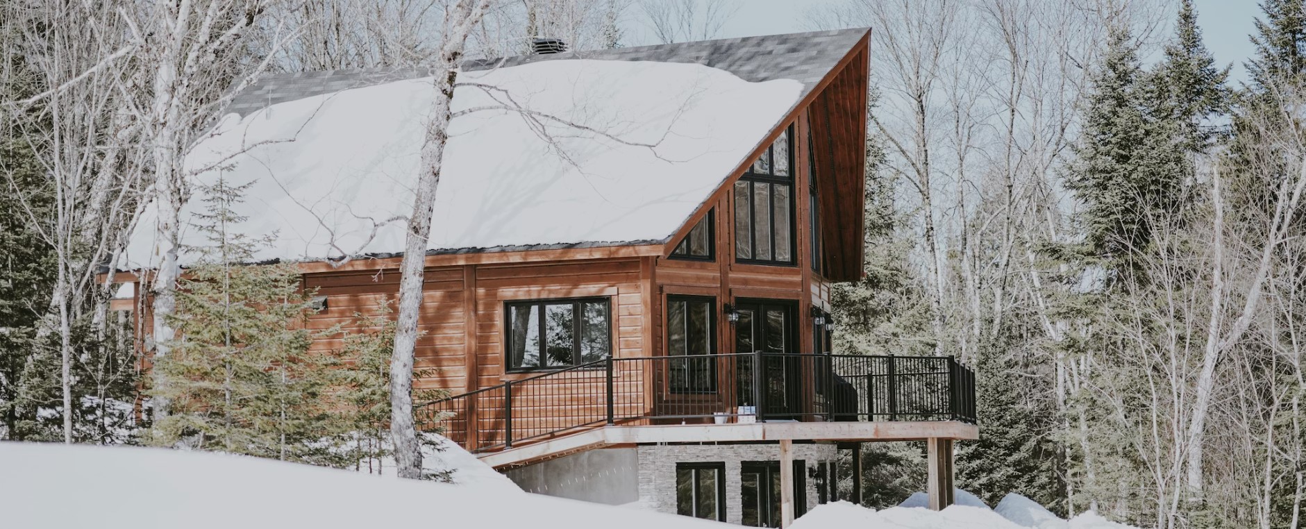 michigan house in the snow