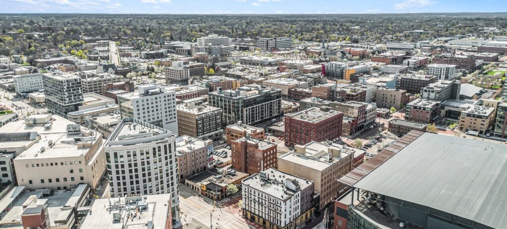 downtown GR aerial shot