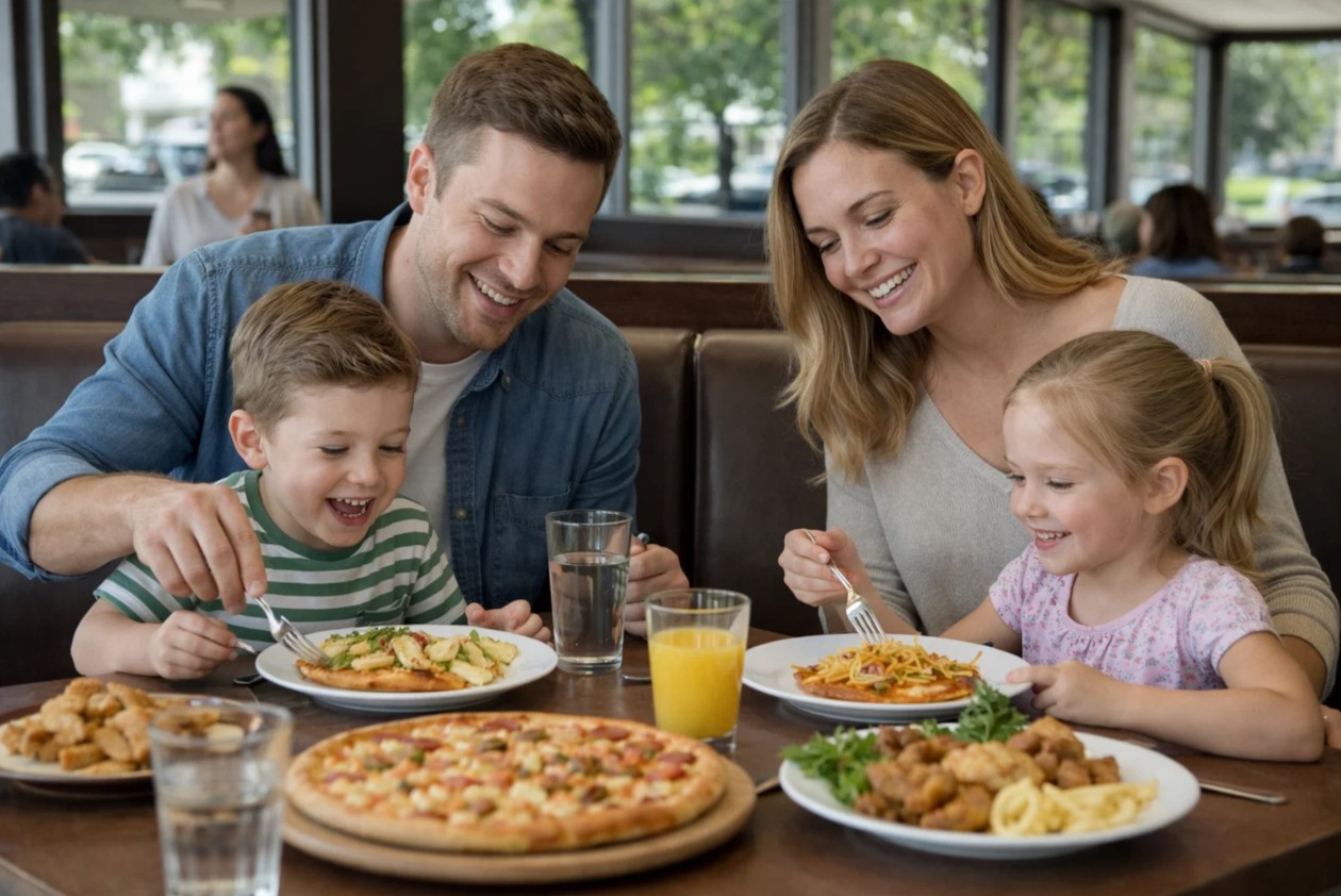 grand rapids family eating dinner